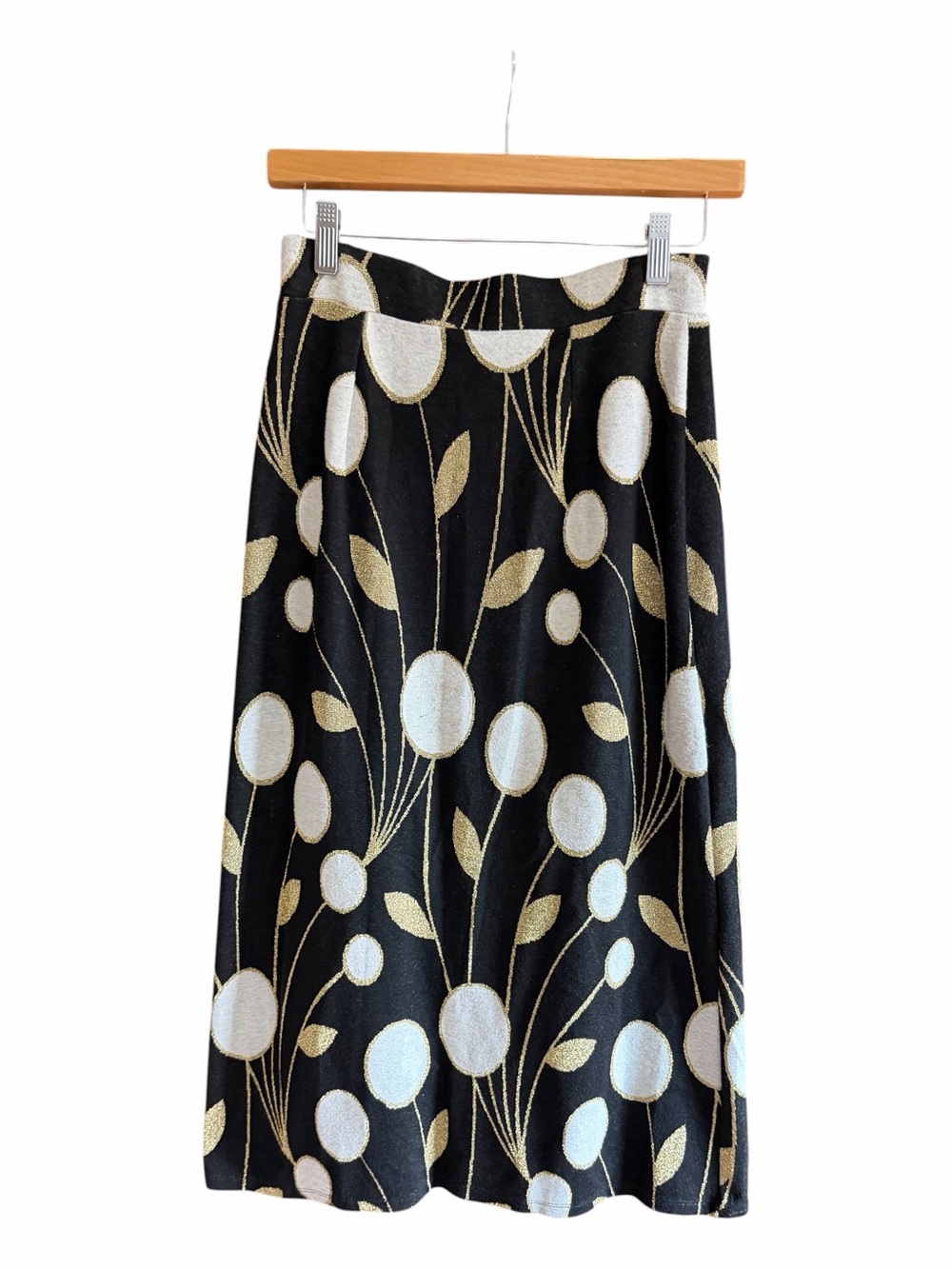 ANTHROPOLOGIE MAEVE Craspedia Metallic Faux Wrap Knit Skirt XS - Picture 6 of 12